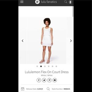 Lululemon Flex On Court Dress (EUC)
White / White